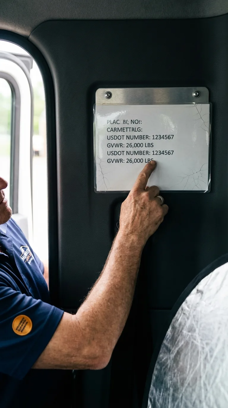 USDOT licensing placard verification in Buhl